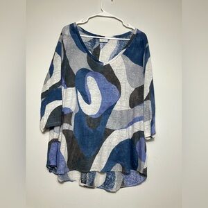 Rachael Zoe 100% Linen Top Women’s XL Lightweight Casual Beach Lagenlook